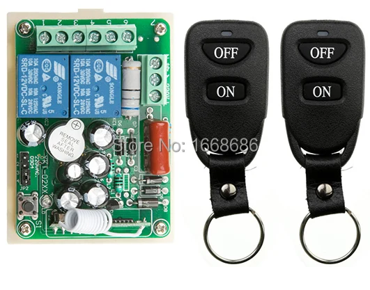 

New AC220V 2CH 10A RF Wireless Remote Control Switch System Transmitter with Two-button Receiver Smart Home Switch