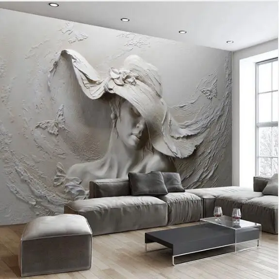 Custom Wallpaper 3D Stereoscopic Embossed Gray Beauty Oil Painting Modern Abstract Art Wall Mural Living Room Bedroom Wallpaper Custom Wallpaper 3D Stereoscopic Embossed Gray Beauty Oil Painting Modern Abstract Art Wall Mural Living Room Bedroom Wallpaper