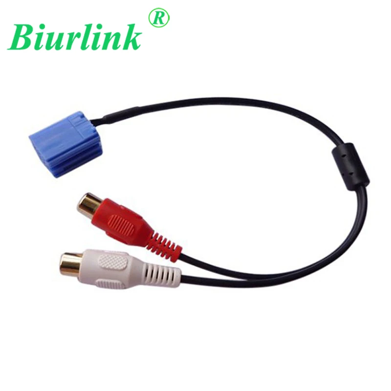 

Biurlink 2RCA Audio IN AUX Cable Adapter for Volkswagen Audi Becker For Blaupunkt 8Pin Mini ISO CD Changer Jack Plug