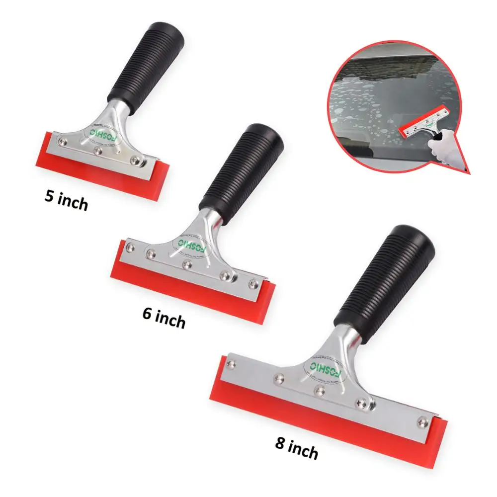 

FOSHIO Car window tint Tool handle squeegee rubber blade tinting tool car wrap tool bathroom glass water wiper ice scraper 5"6"8