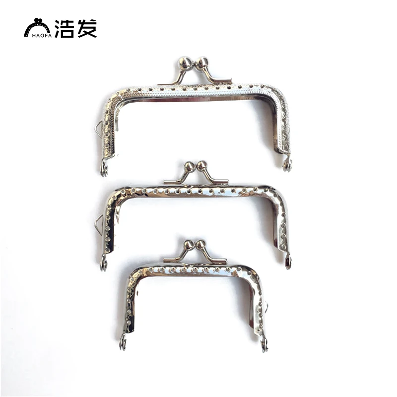

HAOFA Free Shipping! Silver Square Coin/clutch Lock Purse Frame Metal DIY Coin Bag Accessories 10PCS clutch clasp bag frame