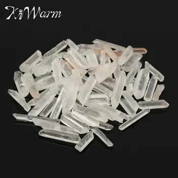 

Kiwarm Unique 100g Clear Quartz Crystal Point Degaussing Healing Crystal Pendant DIY Crafts Making Ornaments Home Decor Gifts