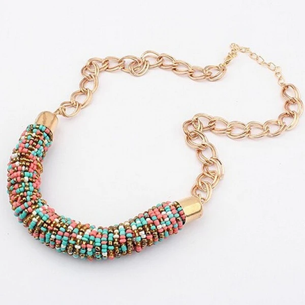 

New Fashion 2019 Bohemian Collier Beads Statement Necklace Women Collar Chain Chokers Necklaces & Pendants Jewelry 2N035