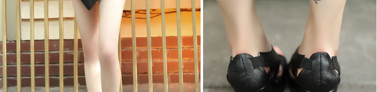Босоножки на платформе и Высоком толстом каблуке из натуральной кожи женские черные сандалии в римском стиле; размеры 34-40; C051