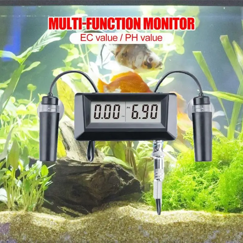 

2 in 1 Water Monitor Portable Digital PH Meter 0.00-14.00 Tester with EC Water Quality Monitor Tester for Aquarium