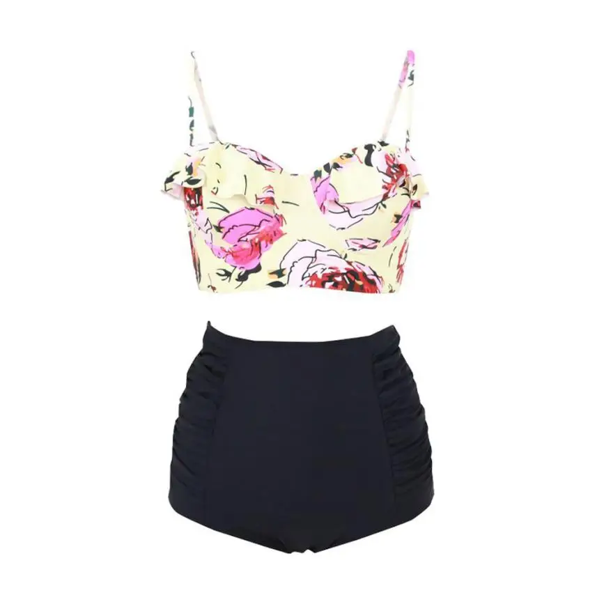 

Womens Girls Costume Padded Floral Monokini Swimwear Bikini Suit Set Plus Size 0703