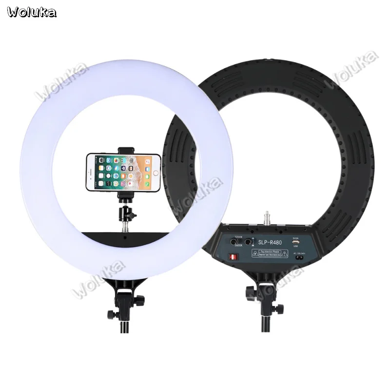18 дюймов Фото студийное освещение 480 шт. лампы светодиодный кольцевой светильник двухцветная лампа с 3200-5600 k фотографии кольцо с регулируемой яркостью лампы CD40 T03