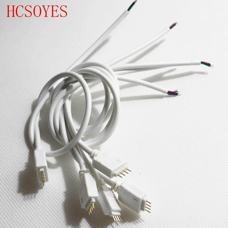 

HCSOYES 5 Pcs 4 pin Male LED Connector Cable Wire for 5050/3528 SMD RGB Led Strip White