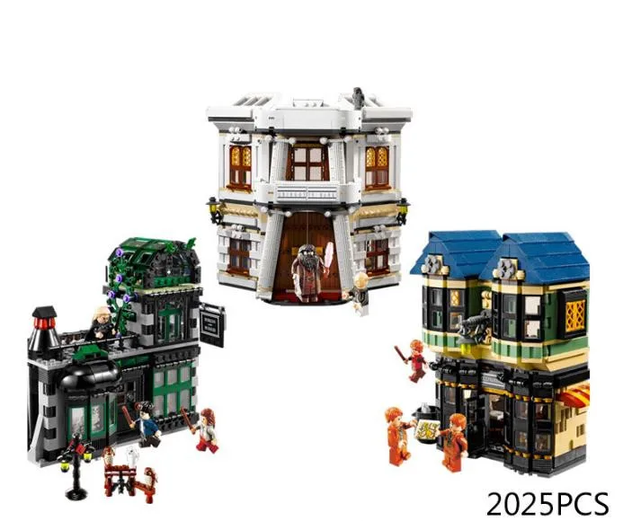 

New Movie scenes Harry Potter The Diagon Alley Model Building Blocks Toys Bricks For Children Compatible with 10217 Le
