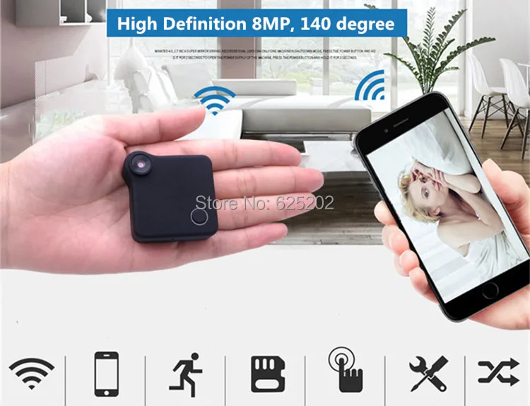 Супер Мини в руке Wifi IP рекордер камеры встроенный литиевый аккумулятор Поддержка TF карта хранения