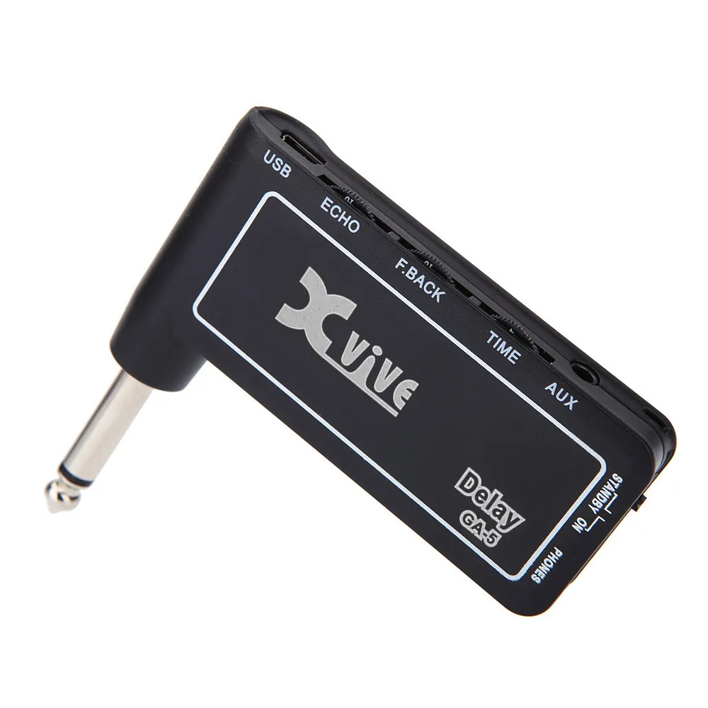 Mini Rechargeable Electric Guitar Plug Headphone Amp Amplifier Digital Delay Effect Guitar Accessory