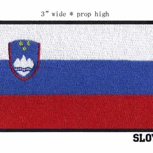" широкий Словенский Вышитый Флаг патч черная граница одежды Железный пользовательский вышитый патч