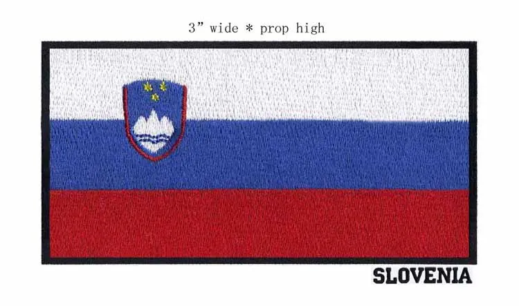 

3" wide SLOVENIA embroidery flag patch black border clothes iron custom embroidered patch