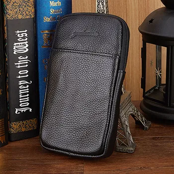 

Men Genuine Leather Cell/Mobile Phone Cover Case Belt Fanny Pack Waist Bag Pouch