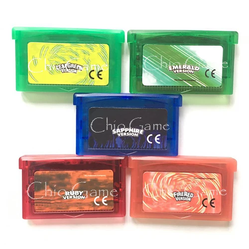 

English/ESP/GER/ITA Languages for Emerald Leaf Green Fire Red Ruby Sapphire for 32 Bit Game Console Video Game Cartridge Card