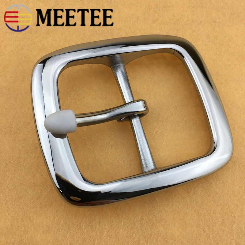 

Meetee 1pc 40mm Stainless Steel Single Double Pin Buckles Men's Belt Buckle Head DIY High Quality Hardware Leather Accessories