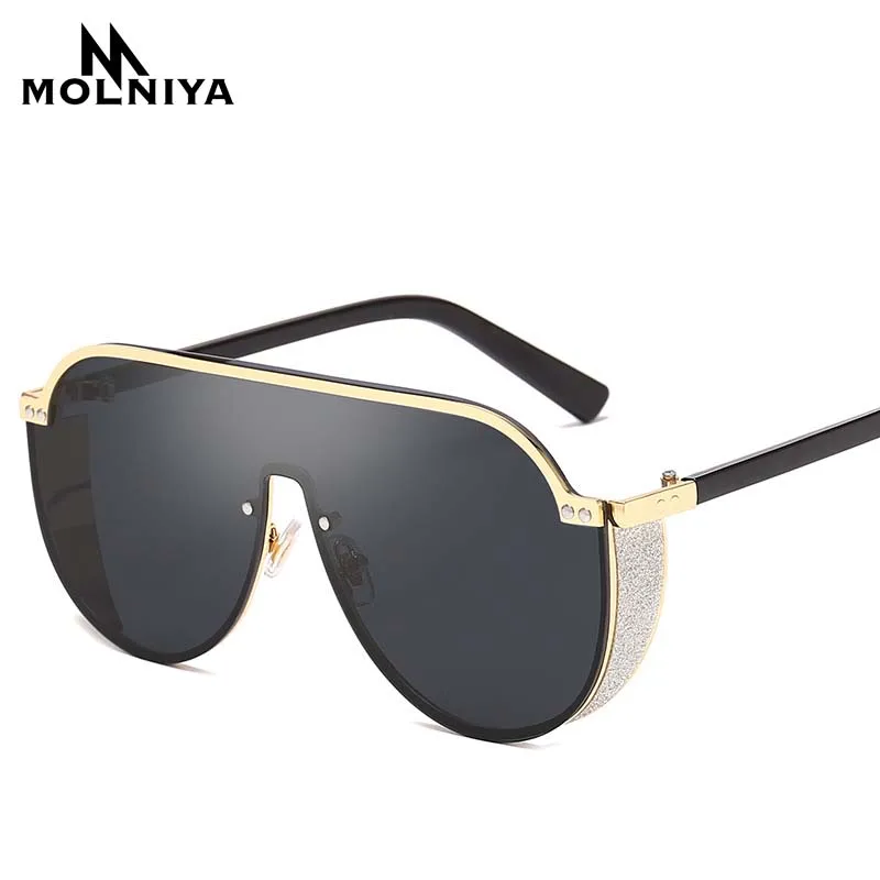 2019 Fashion Classic Men Gradient Sunglasses Retro Women Siamese Irregular Metal Big Frame Sun Glasses Eyewear UV400 | Аксессуары для