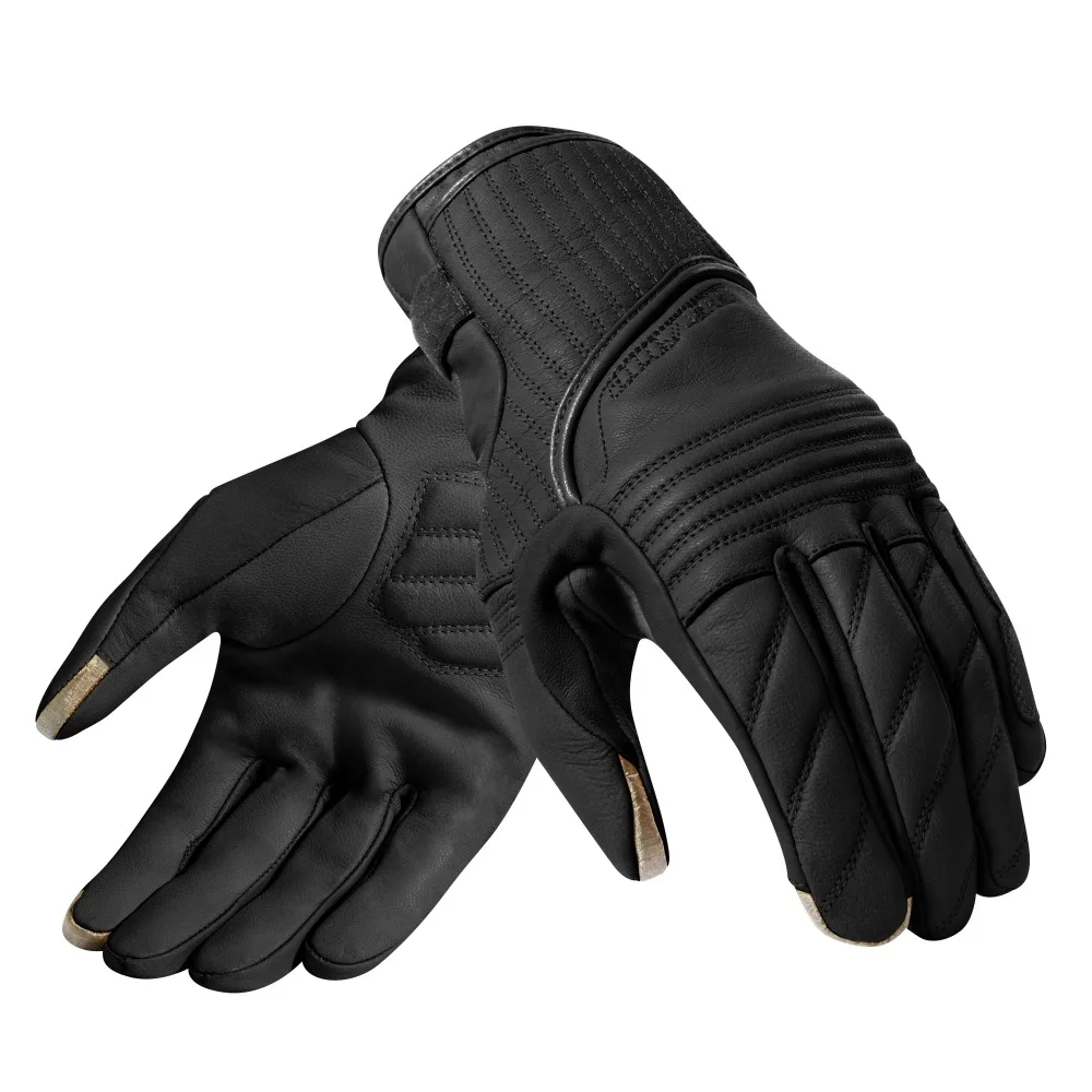 New Netherlands REV'IT Abbey Road Men Leather Motorcycle Riding Gloves Can Touch Mobile phone screen motorbike gloves