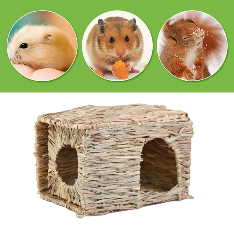 

Straw Nest for rabbits Mice Folding Straw House DIY Rabbit Hamster Hedgehog Guinea Pig Handmade Grass Nest Supplies