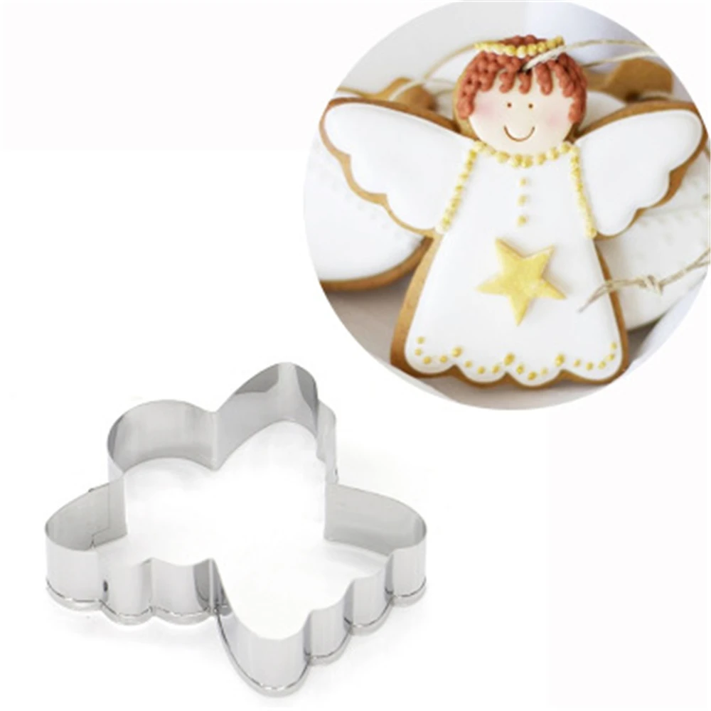 

AMW Angel Shaped Fondant Moulds Stainless Steel Cake Decoration Fondant Tools Cheap Kitchen Accessories Supplies MJ7131