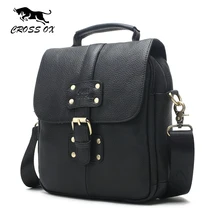 KREUZ OX Echtem Leder Tasche männer Umhängetasche Mode Handtasche Messenger Bags Für Männer Casual Style Reißverschluss & Haspe Tasche SL378M