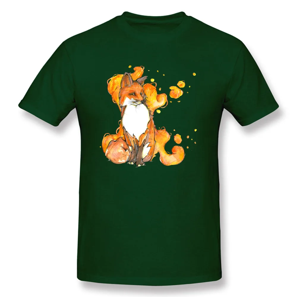 Company Mens T-Shirt Round Neck Short Sleeve 100% Cotton Sitting Fox Tees Design Top T-shirts Drop Shipping Sitting Fox dark