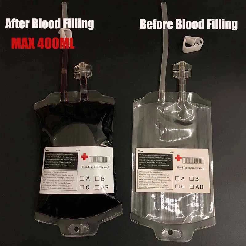 1 PCS Transparent Food Grade PVC Drink Beverage Bag Vampire Blood Bag Cosplay Pouch Props Halloween Party Decoration Supplies