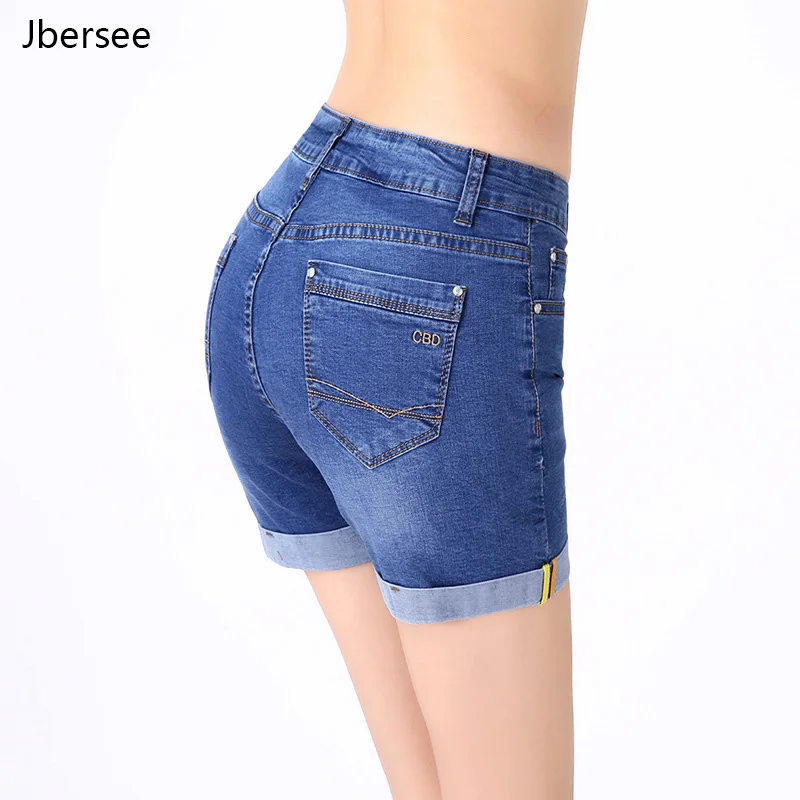 Shorts Jeans for Women Mid Waist Denim Short Femme Street Wear Sexy Casual Shorts Women Summer Short Pants Plus Size 27-36