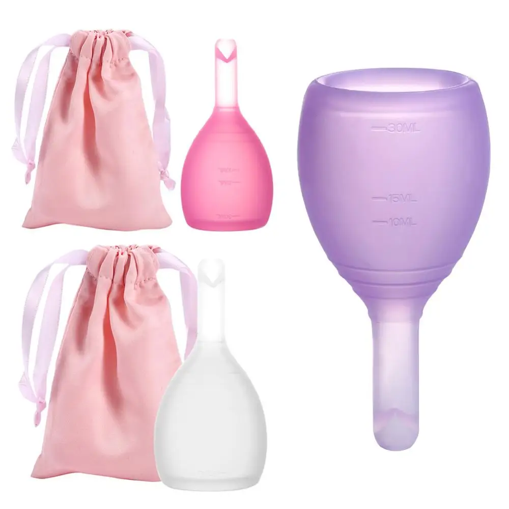 Buy Women Reusable Soft Medical Silicone Lady Discharge Valve Menstrual Cup