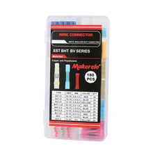 Wire & Heat Shrink Connectors 180pcs Bht Sst Bv Makerele Butt Terminals Waterproof Insulated Marine Automotive Terminals Set 480 pcs waterproof heat shrink wire connector assortment automotive marine kit t35