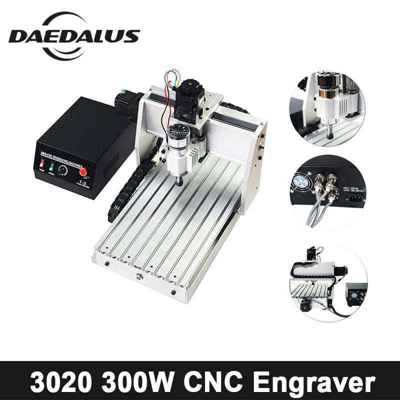 

CNC 3020 Engraver 300W 110V/220V Air Cooled Spindle Motor 3 AXIS Ball Screw Mini Engraver For CNC Milling Machine Soft Material