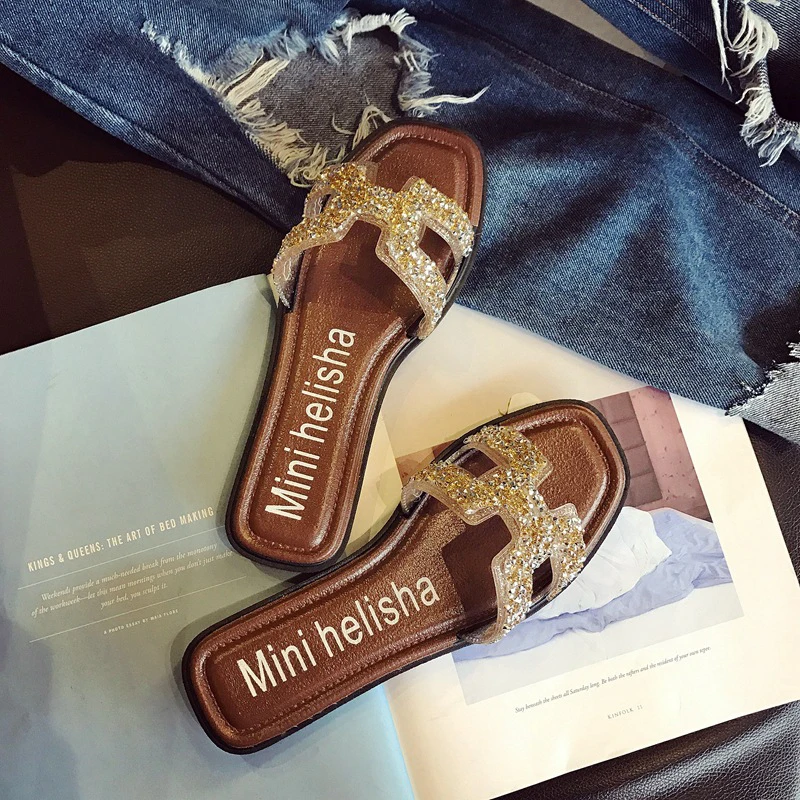 

EABXZ slippers cut out summer beach sandals Fashion women shoes slides outdoor slippers indoor slip ons flip flops shoes woman
