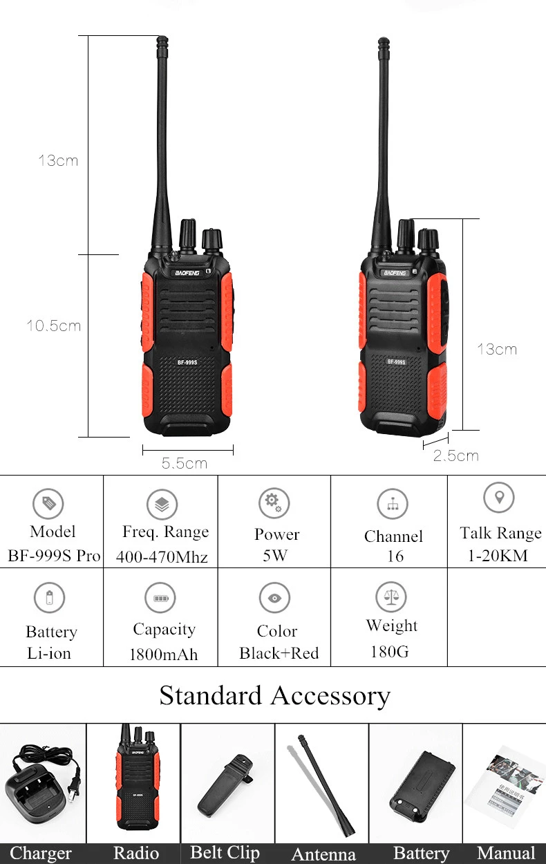 2 шт Baofeng BF-999S Plus Walkies Uhf band военный уровень двухсторонний радиоприемопередатчик для безопасности, отеля, ветчины BF999s обновление 888s