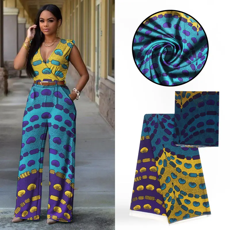 

High quality 2018 african lace fabric 2+4yards silk chiffon fabric african fabric african wax prints fabric nigerian wax B2-C26