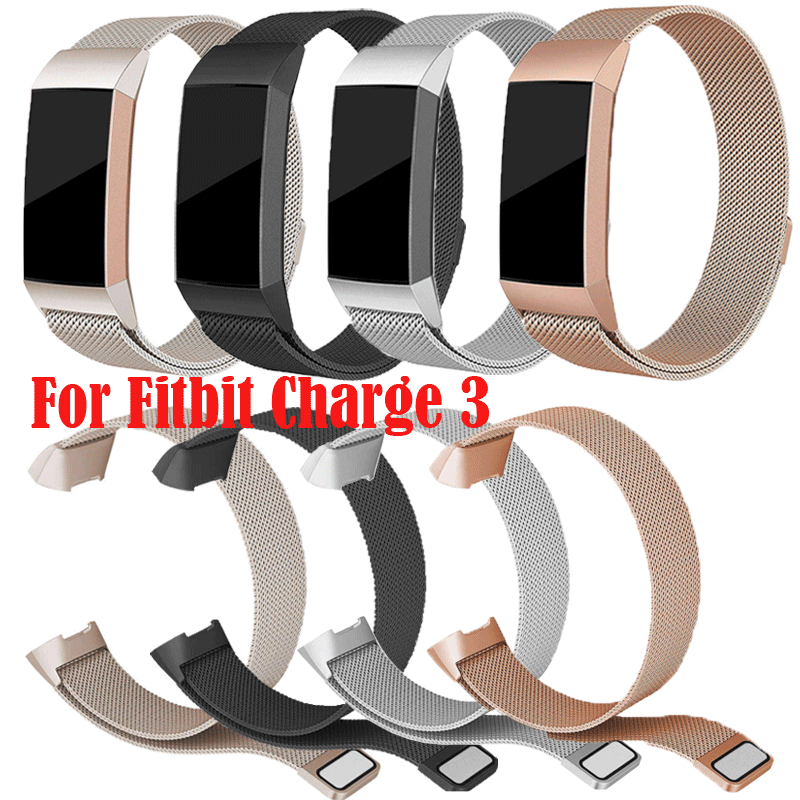 Сменный ремешок для Fitbit Charge 3, Миланский металлический магнит из нержавеющей стали