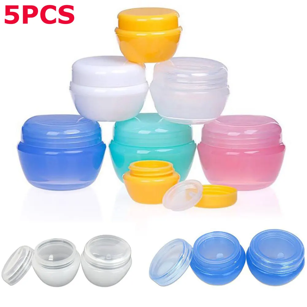 5PCS x 5g 10g 20g 30g Small Sample Containers Jars Pots w/ Lids Cases for Cream Lotion Cosmetic Makeup Oils Lip Balms Pigments