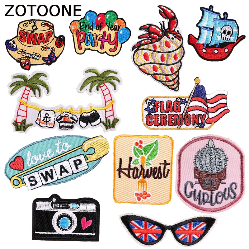 

ZOTOONE Colorful Wild Patches for Clothing Diy Clothes Patch Applications Badges National Flags Sewing Applications for Garments