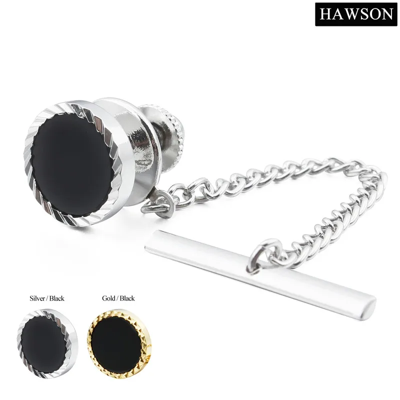 HAWSON Man Tie Tack Clutch Locking Back Luxury Gold Tie Chain for Men