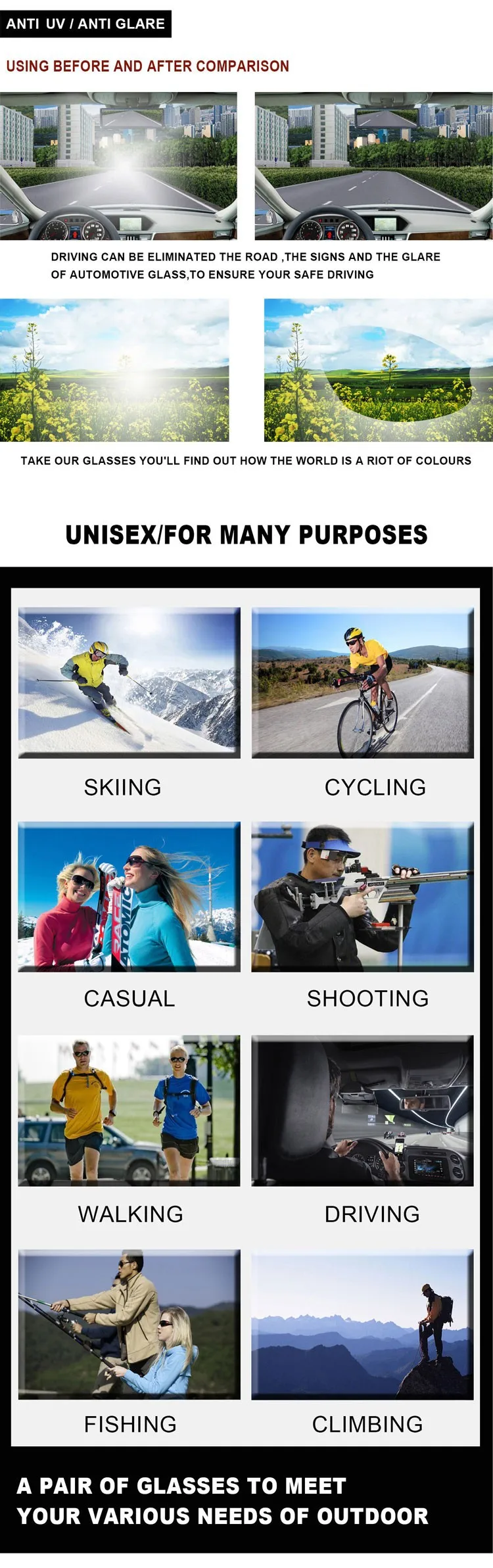 TOPSPORTS Homens Polarizadas Ciclismo Óculos De Sol