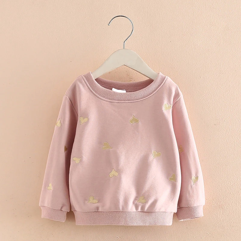 Baby Girl Pink T Shirt 2017 Winter Autumn New Children Clothing Kids