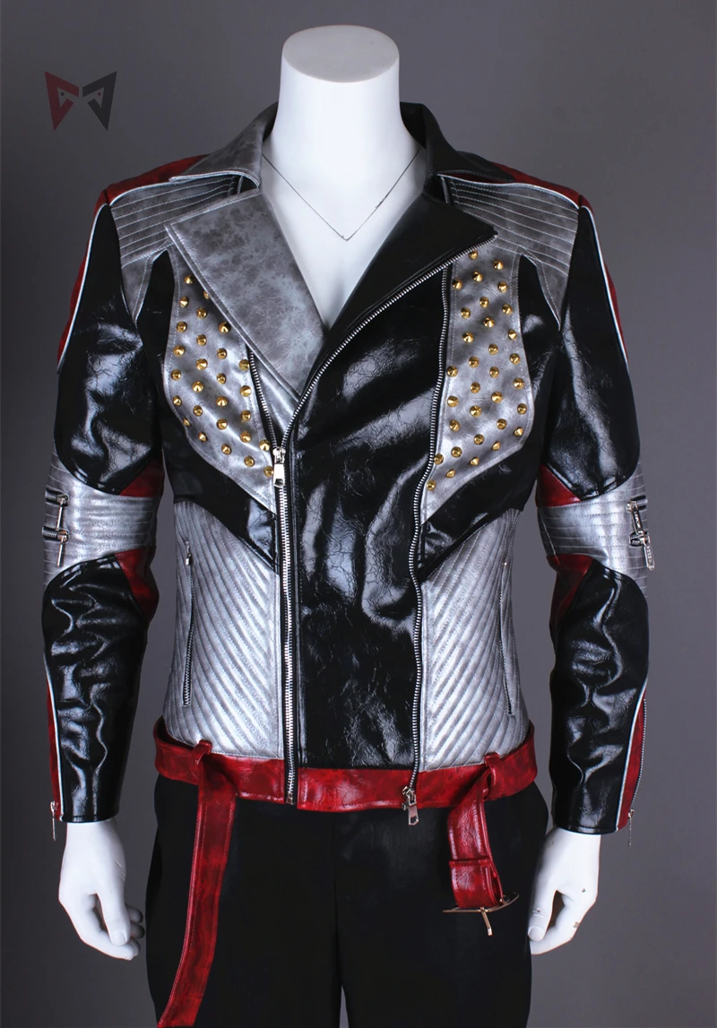 MMGG потомки 2 Косплей Карлоса косплей костюм кожаная куртка в стиле панк Индивидуальный размер вечерние топы