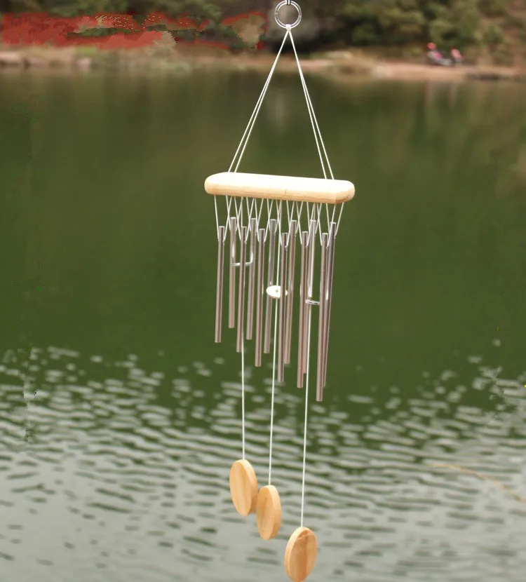 12 Solid Alloy Metal Tubes Solid Wood Bronze Antirust Wind Chimes Door