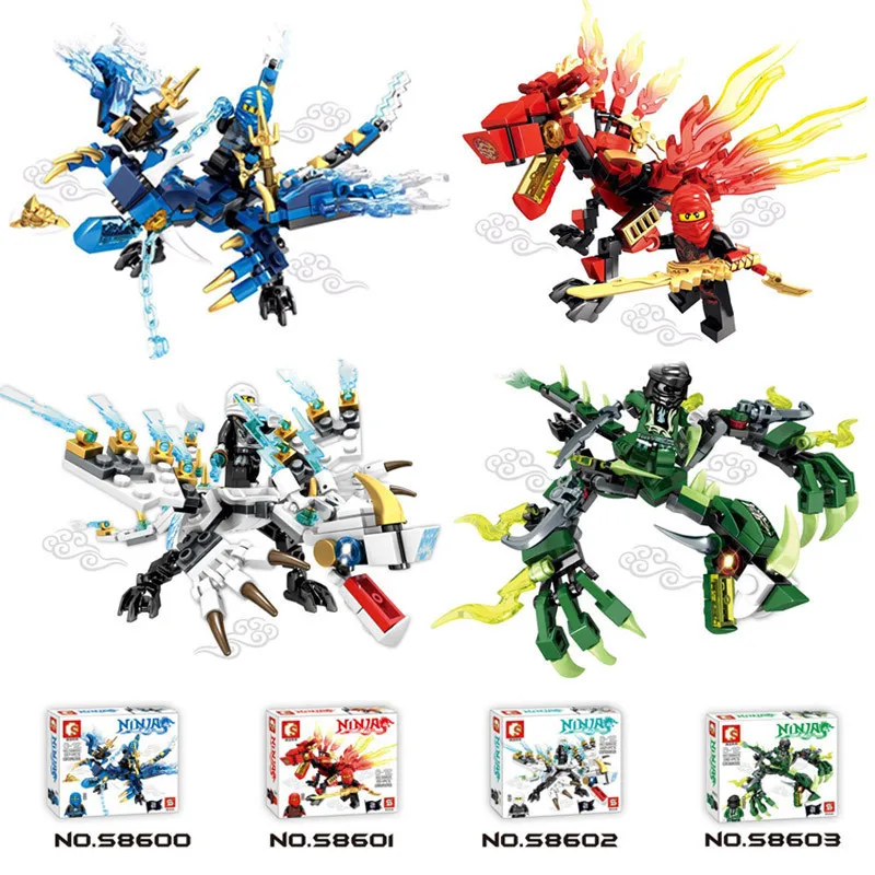115pcs+ ninja dragon knight building blocks enlighten toy for children Compatible Legoing  DIY brick for boy friends