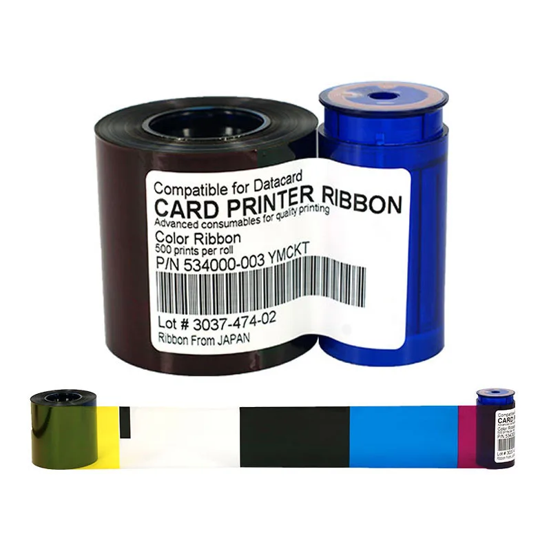 534000 003 YMCKO Ribbon 552854 504 Printer color Ribbon 500rints/roll For Datacard SD260 SD360