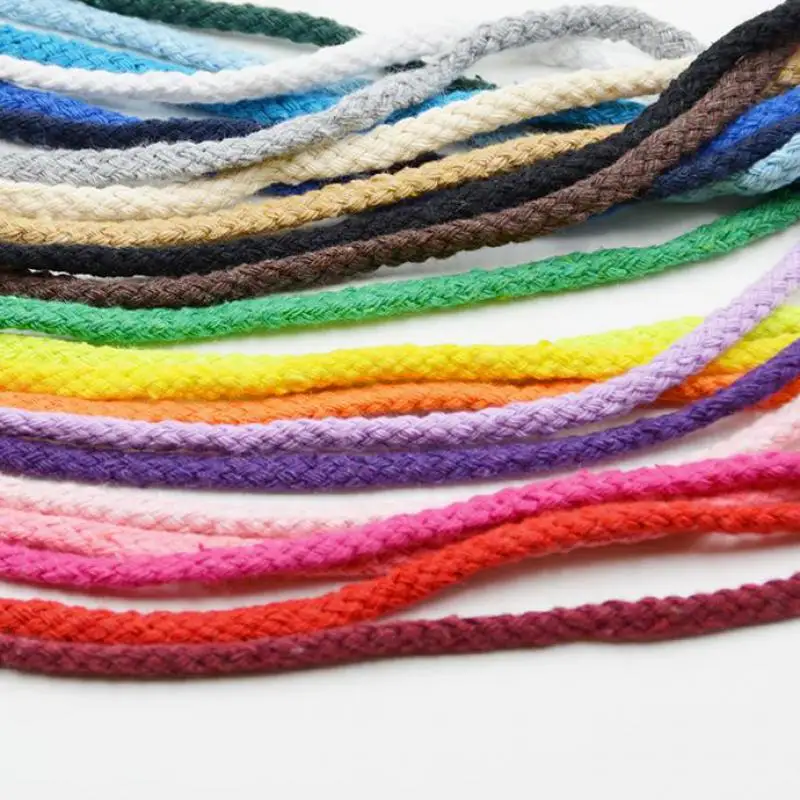 5 метров длина 5 мм цветные хлопковые шнуры плетеная веревка Diy черный белый толстый декоративный канат шпагат Corda Touw Cuerda Decoracion