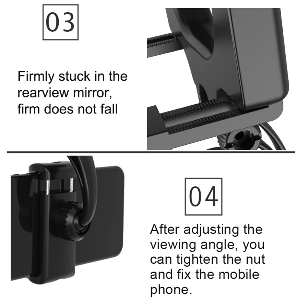 Lastest переносной Автомобильный держатель для телефона зеркало заднего вида крепление на 360 градусов Поворот ударопрочный Регулируемый gps кронштейн для IPhone samsung