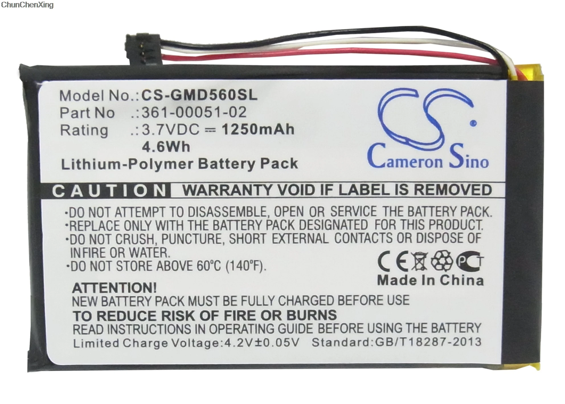 Аккумулятор Cameron Sino 1250mAh для Garmin Dezl 560LMT, 560LT, 650LM