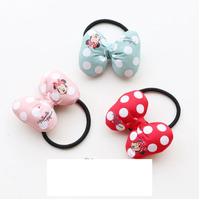 Заколка-кольцо для волос с изображением Микки Мауса из мультфильма «Дисней», 2 шт., детский подарок, украшения для девочек, аксессуары для волос, резинка