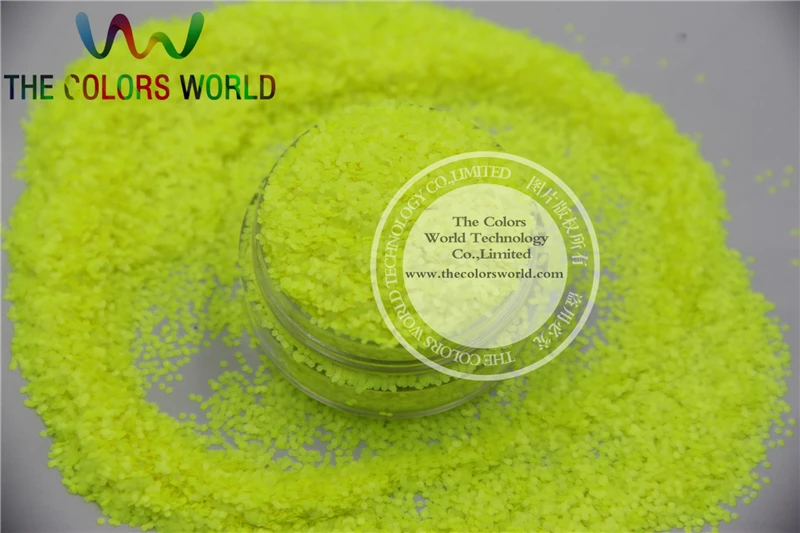 

TCF500 Neon Yellow Colors 0.8mm size solvent resistant glitter for nail Art nail Polish or other DIY decoration