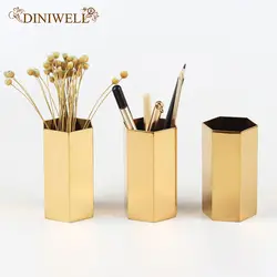Diniwell скандинавском стиле медь геометрический ручка контейнер для хранения дома и в офисе коробка дом стол органайзер ZAKKA